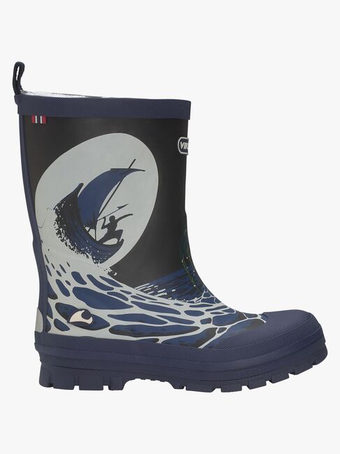 Viking Jolly Print Thermo Forede Gummistøvler, Blue/Multi