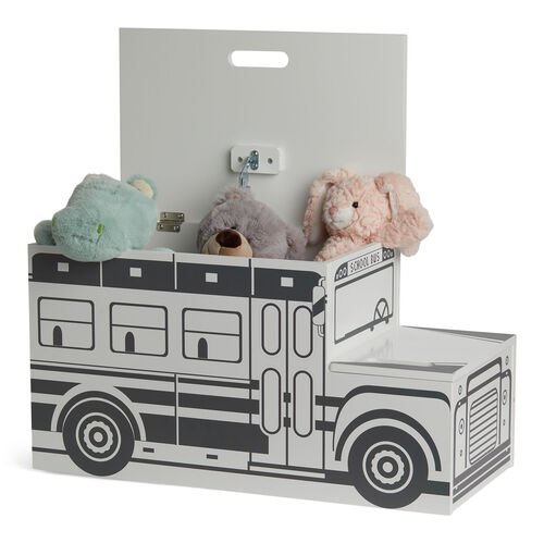 Alice & Fox Legetøjskasse Skolebus, Sort/Hvid