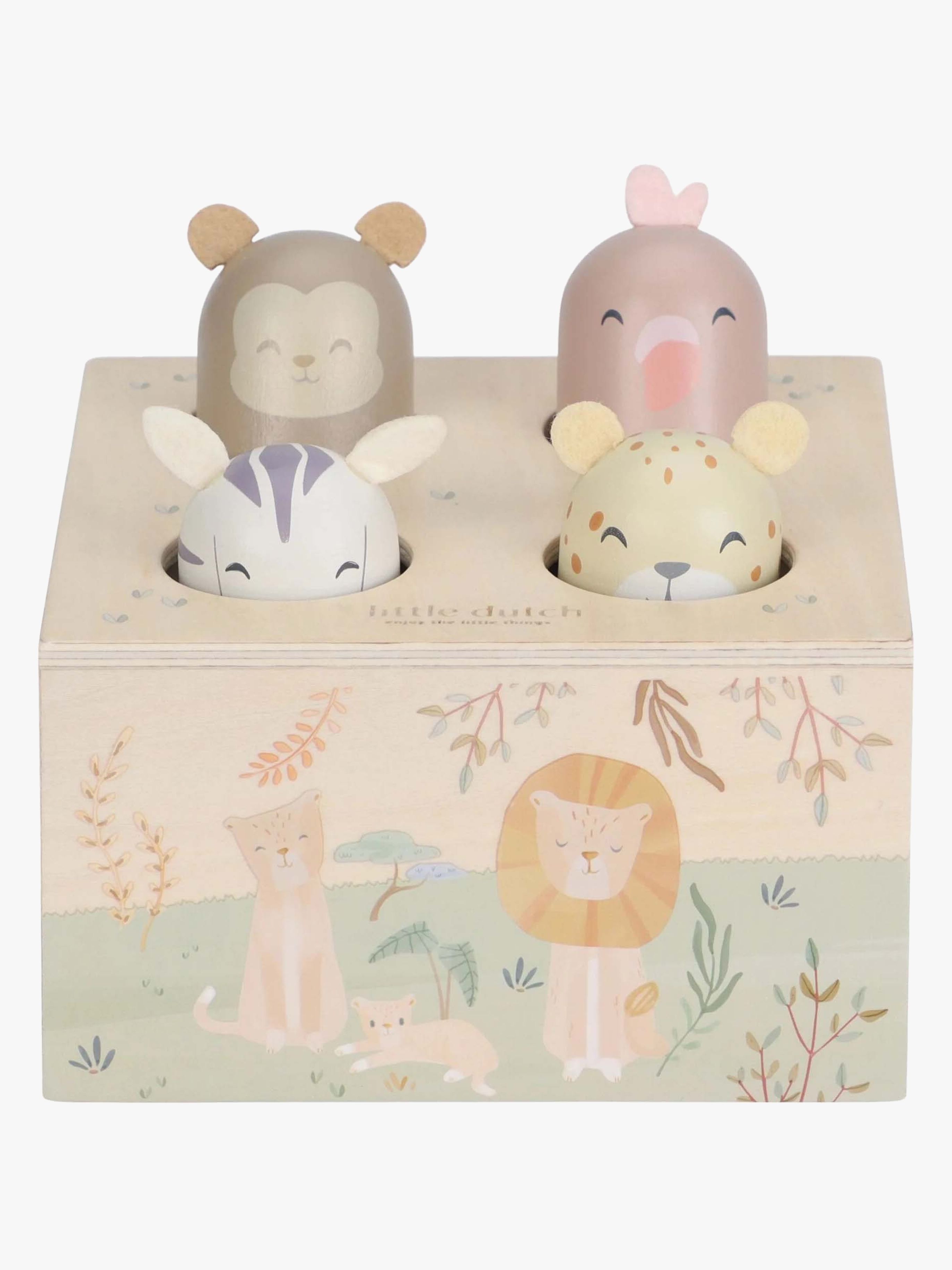Little Dutch Safari Friends Pop-Up Legetøj I Træ