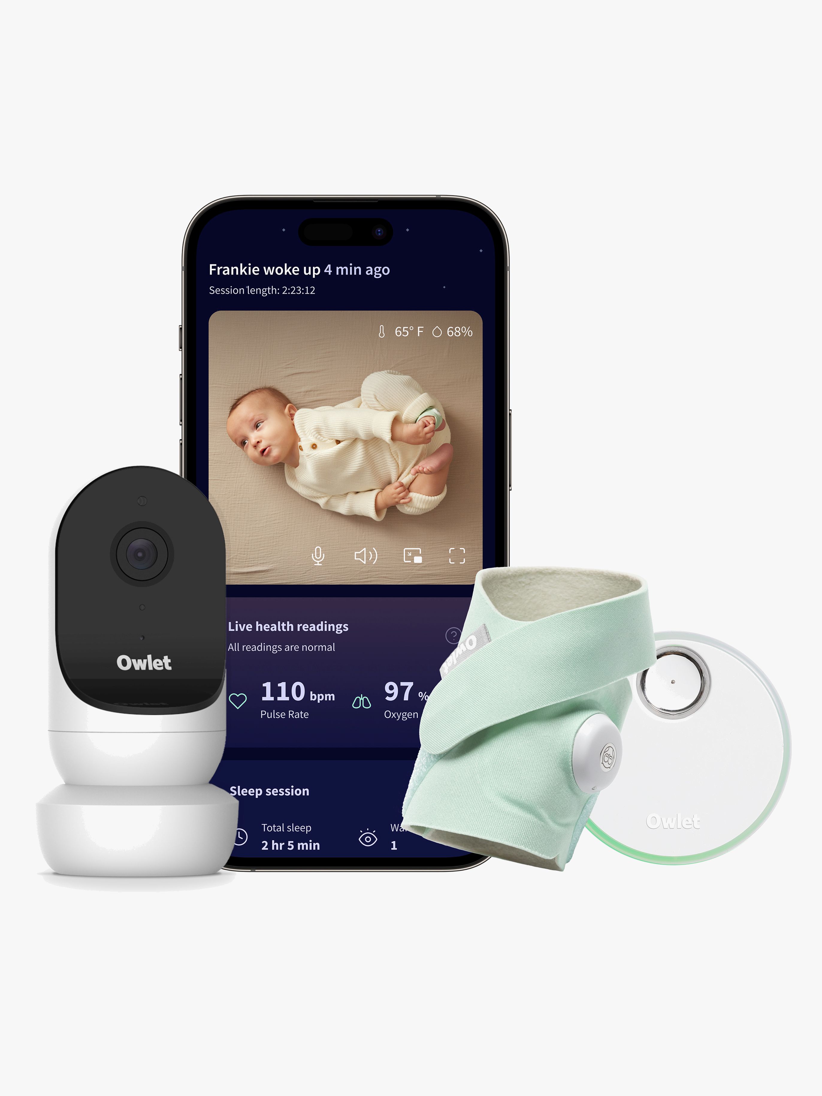 Owlet Dream Sock Babyalarm inkl. Owlet Cam 2, Mint