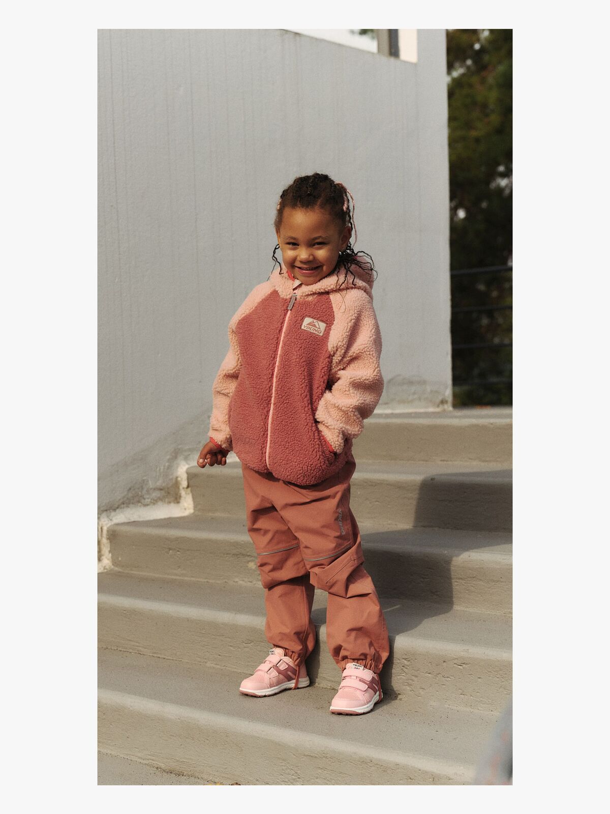 Viking Play  Vendbar Fleecetrøje, Light Pink