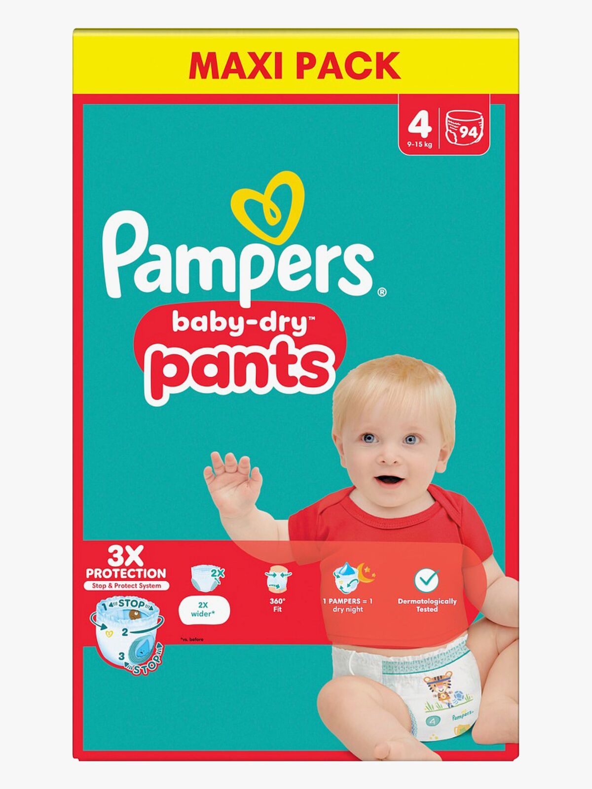 Pampers Baby Dry Pants Bleer Str. 4 9-15 kg Maxi 94-pak