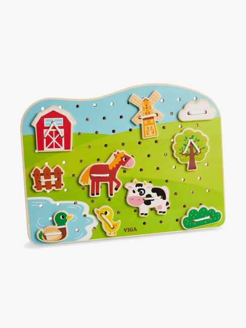 VIGA Aktivitetslegetøj Bondegård med Snor