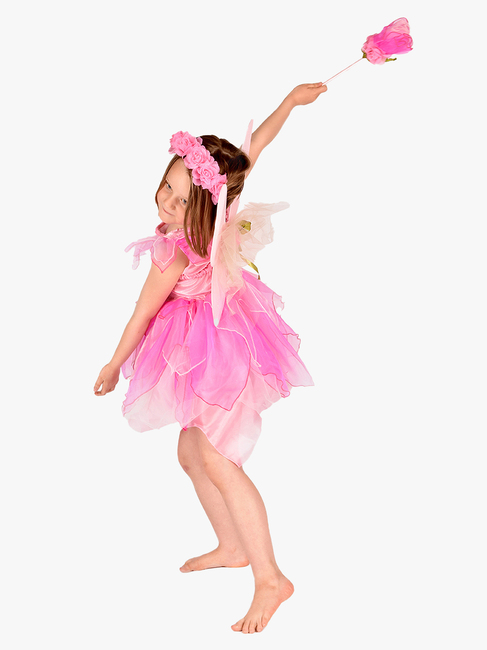 Den Goda Fen Kostume Fe med Tilbehør 98-104 cm, Pink