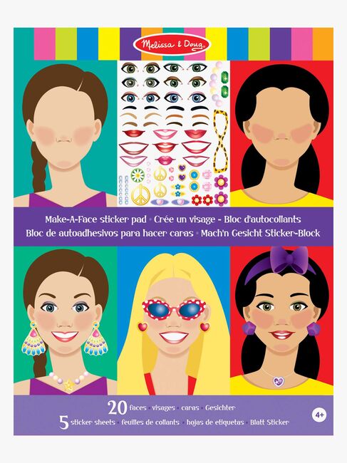 Melissa & Doug Make-a-Face Klistermærkebog
