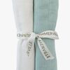 Summerville Organic Musselin Tæppe 2-pak, Ice Blue/White