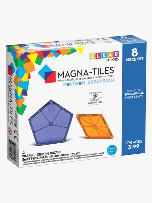 MAGNA-TILES Clear Colors Polygon Udvidelsessæt 8 Dele