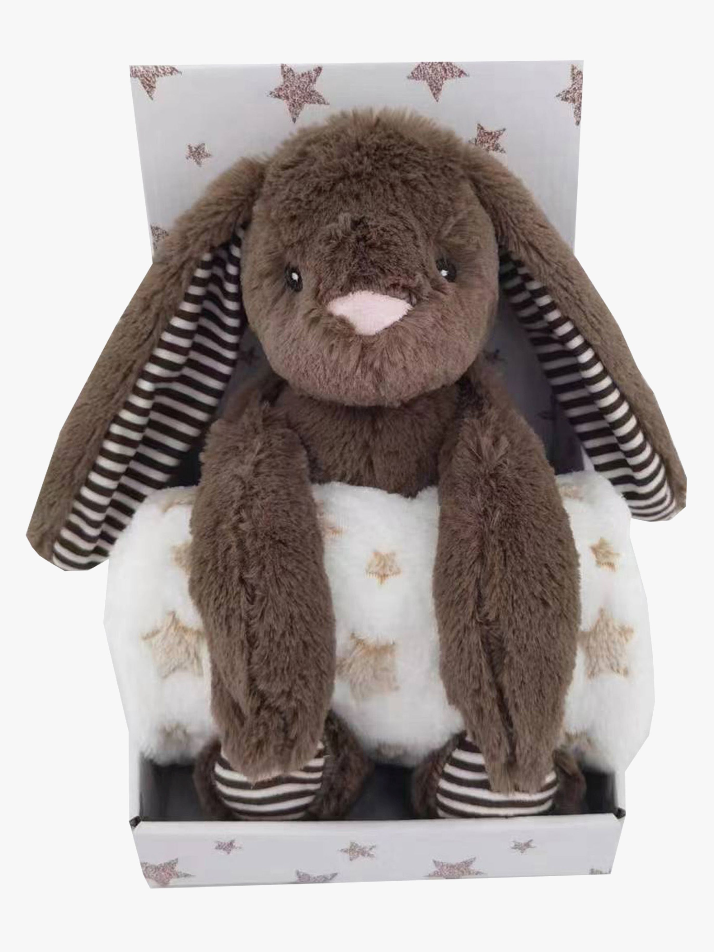CarloBaby Fleecetæppe Beige Stjerne & Kanin