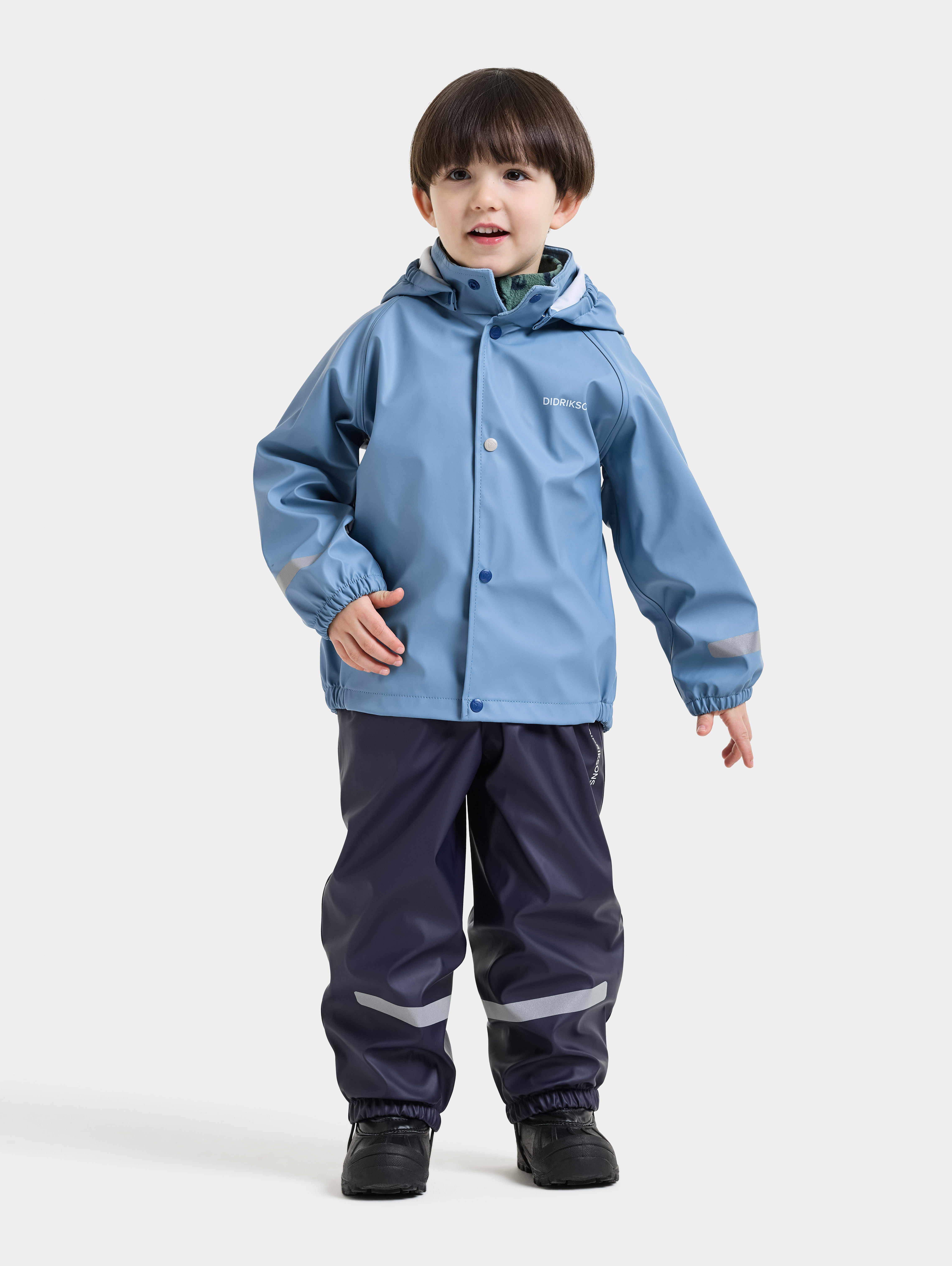 Didriksons Slaskeman Regnsæt, Winter Blue, 120, Regntøj børn