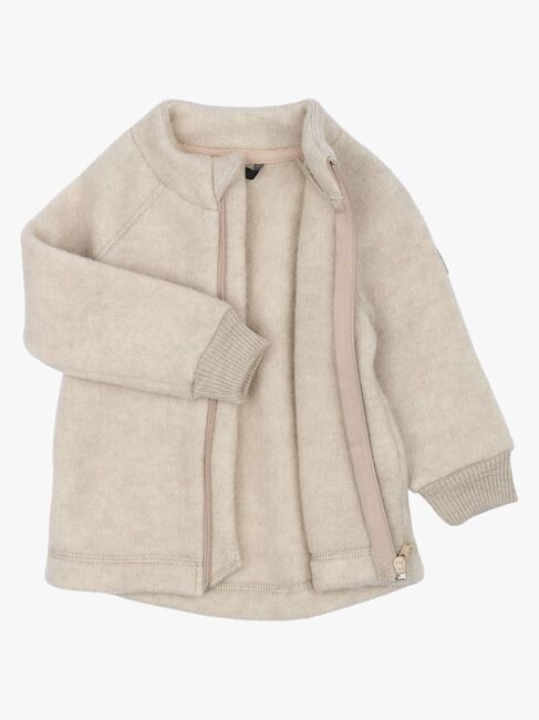 Mikk-Line Fleecetrøje Merinould, Melange Offwhite