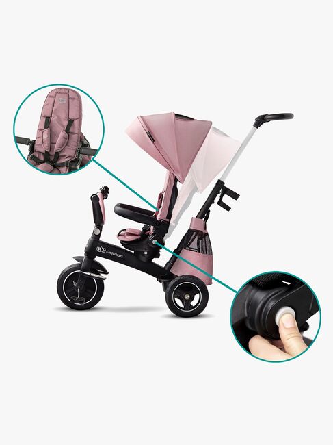 Kinderkraft Trehjulet Cykel Easytwist, Lyserød