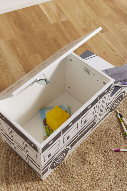 Alice & Fox Legetøjskasse Skolebus, Sort/Hvid