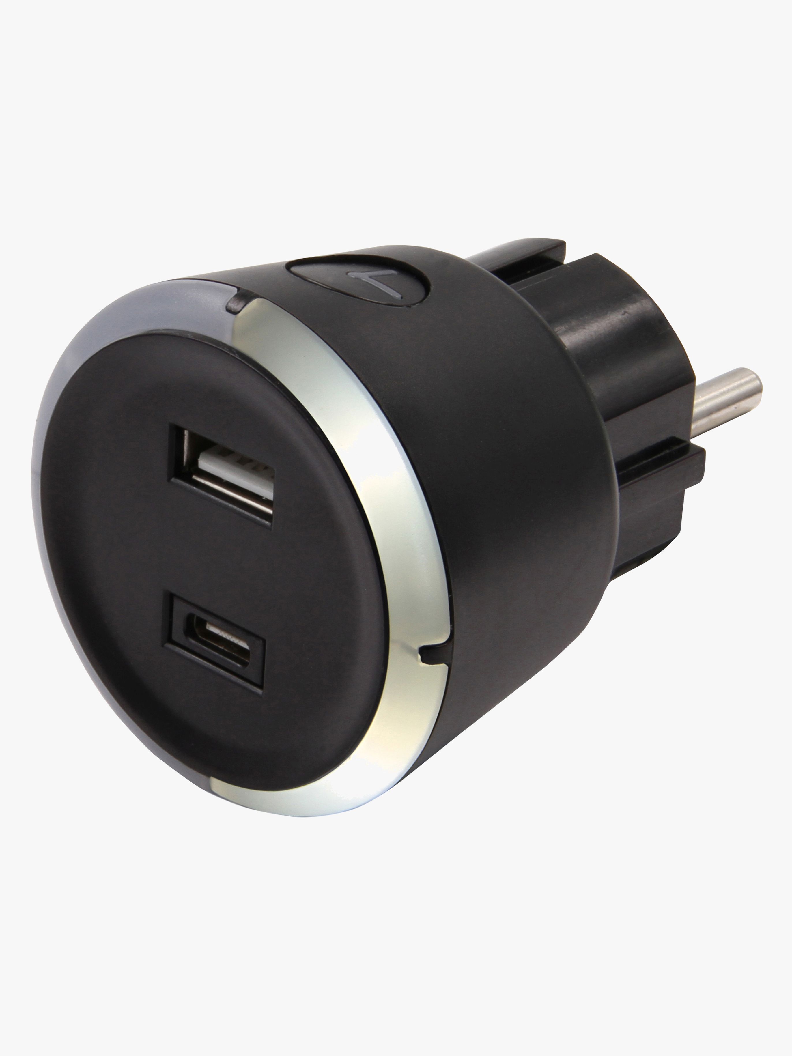 CAPiDi USB Oplader / Timer A+C, Black