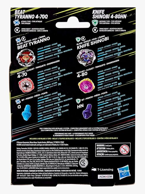 Beyblade Beat Tyranno & Knife Shinobi Spinnere 2-pak