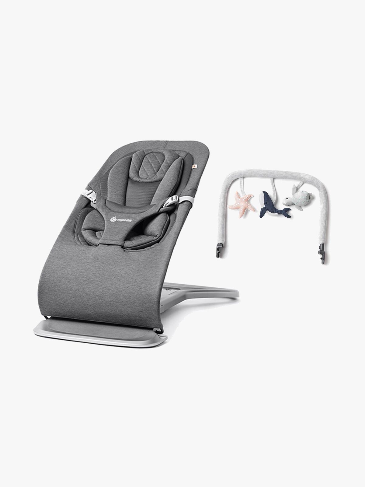 Ergobaby Evolve 3-in-1 Skråstol inkl. legetøjsbøjle, Charcoal Grey