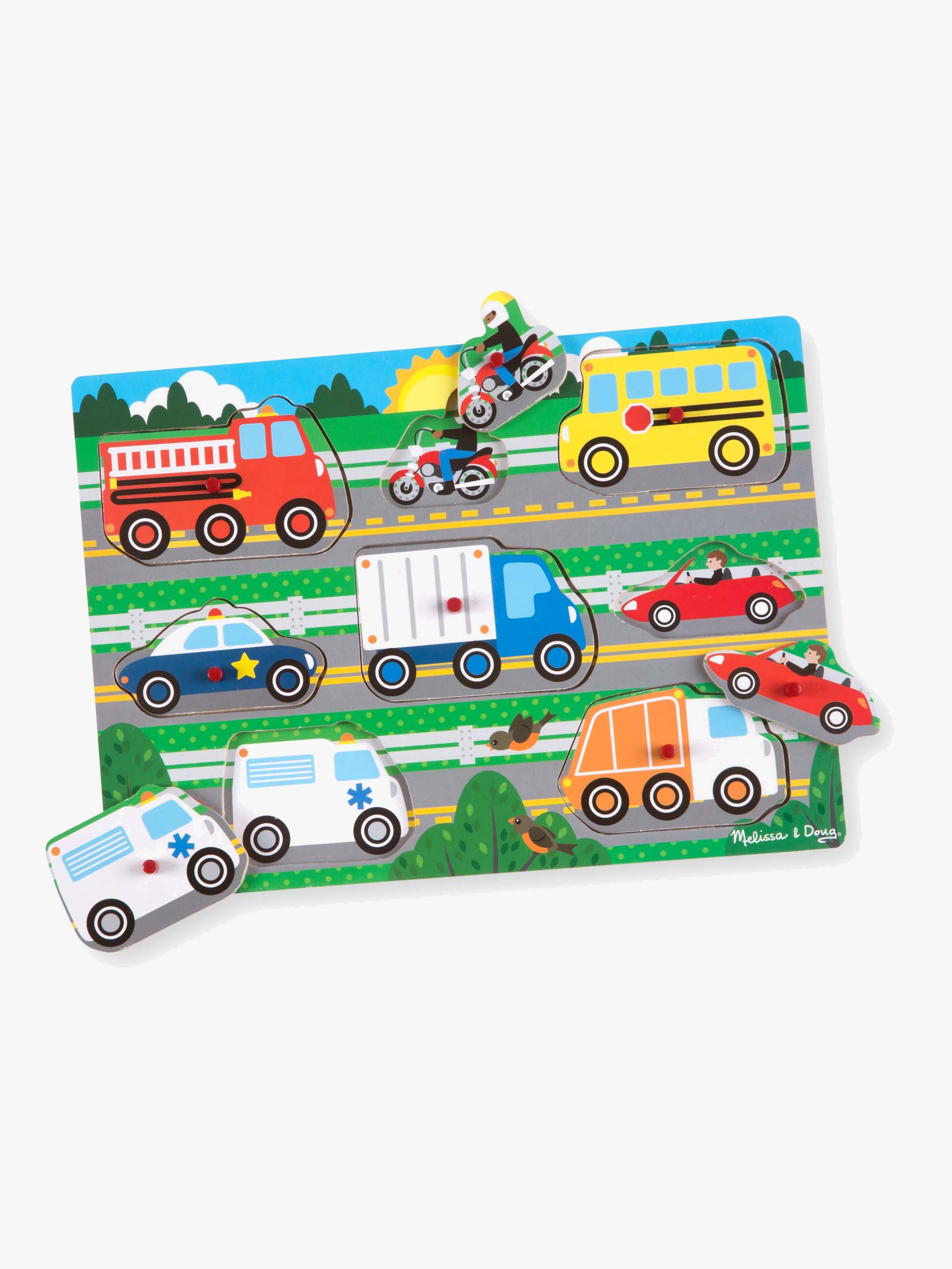Melissa & Doug Knoppuslespil Af Træ Transportmidler 8 Dele