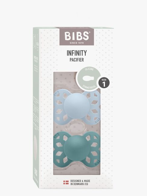 BIBS Infinity Sut 2-pak Str. 1 Symmetrical, Baby Blue/Island Sea