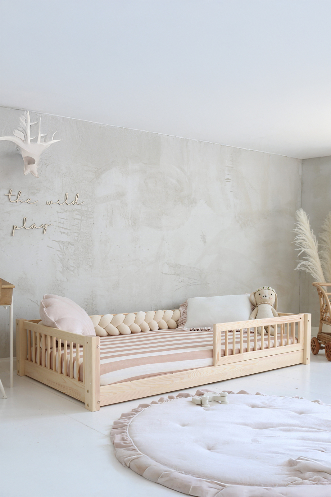 Minitude LEWIS Junior-/Montessori-seng 80x160, Natur