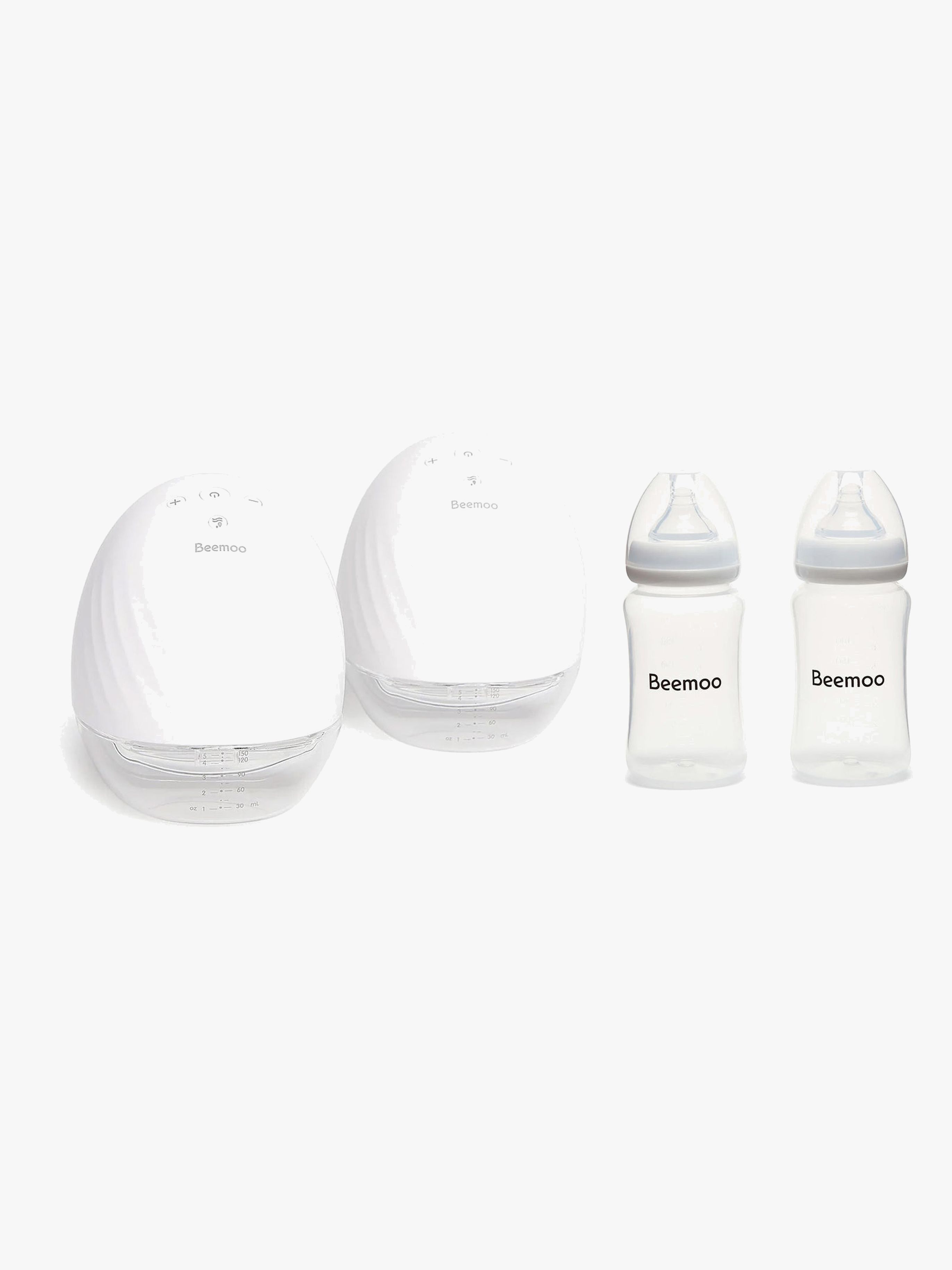 Beemoo CARE Wearable Elektrisk Brystpumpe Dobbelt inkl. Modermælksflaske 240 ml 2-pak
