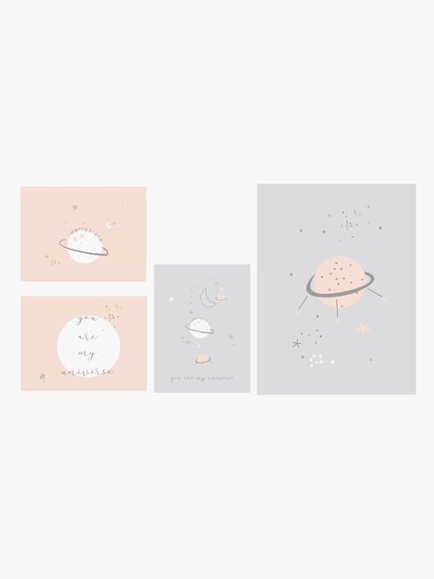 BimbiPirulos Casual Vægdekoration 4-Pak Univers, Lilla