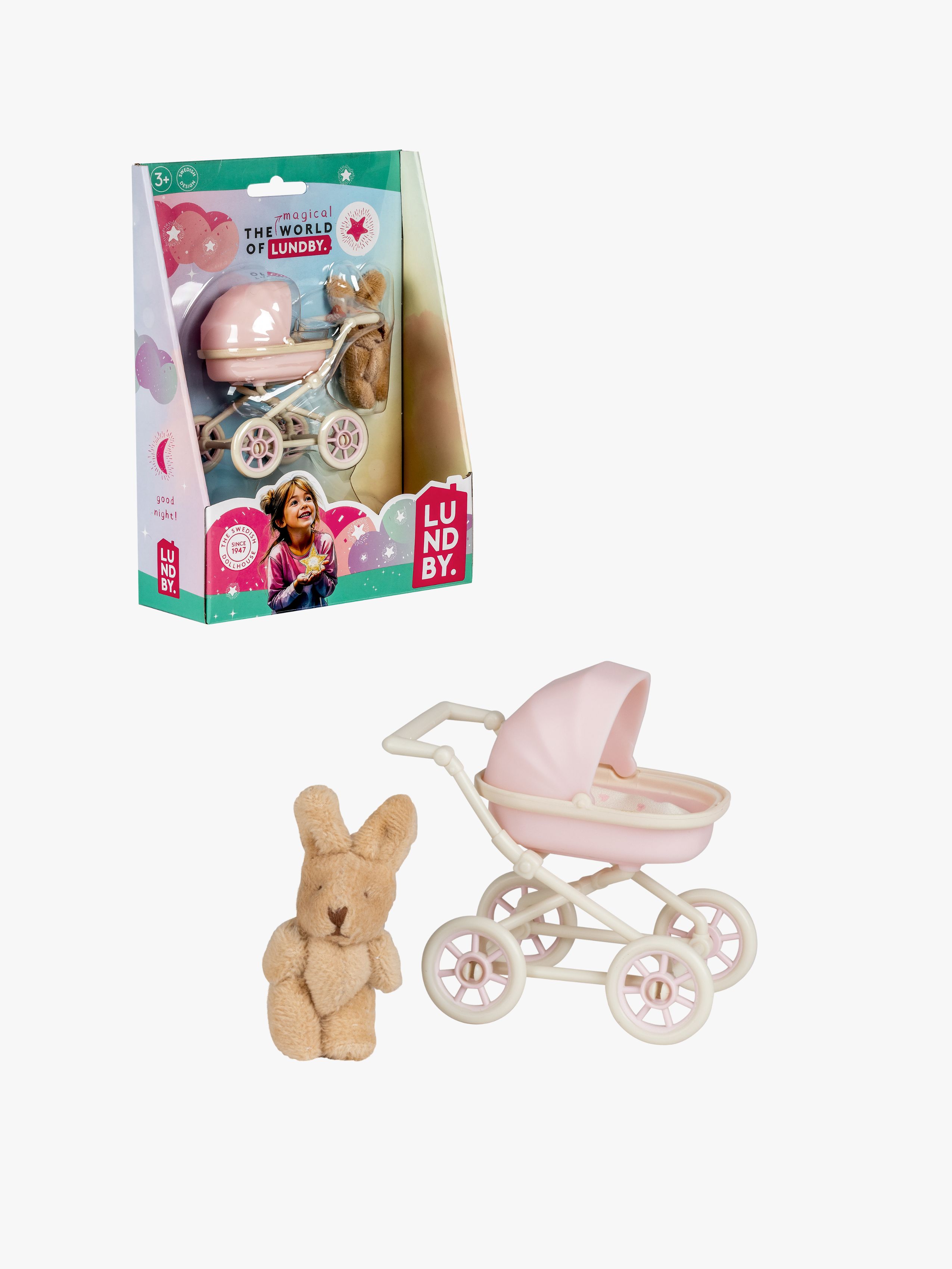 Lundby Dukkehustilbehør Barnevogn &  Bamse