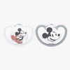 NUK Space Mickey Mouse Sut 2-pak Silikone Str. 1, Grey/White