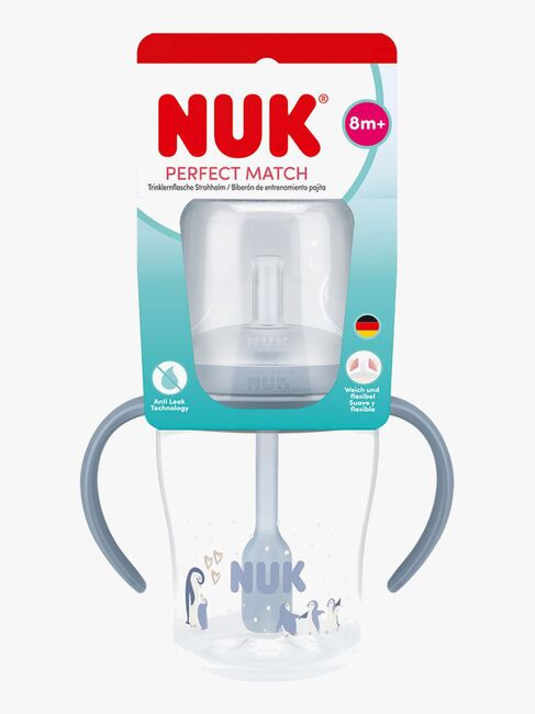 NUK Perfect Match Øvekop med Sugerør 150 ml, Penguin N2154-03-4552_3a.jpg