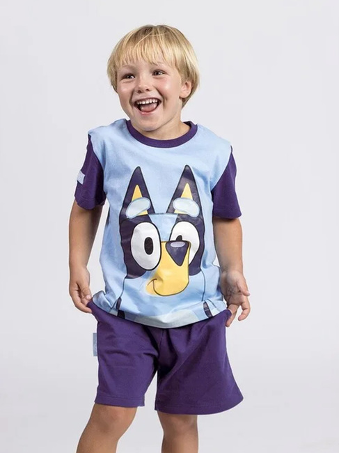 Bluey T-shirt & Shorts Sæt, Blå