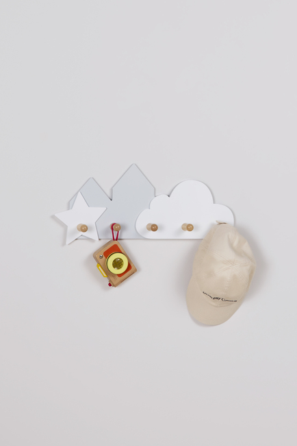 Cloudberry Castle Clouds & Stars Knagerække, Gray