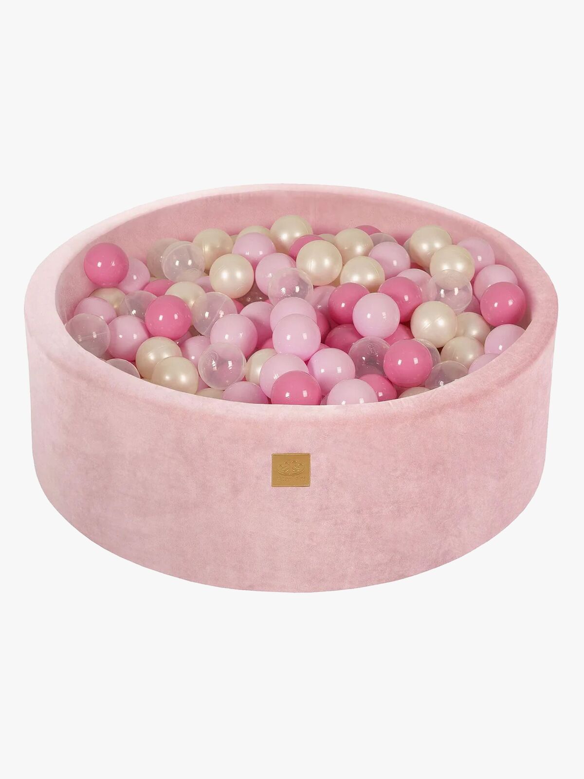 Meowbaby Rund Boldbassin Velour 30x90, Lyserød