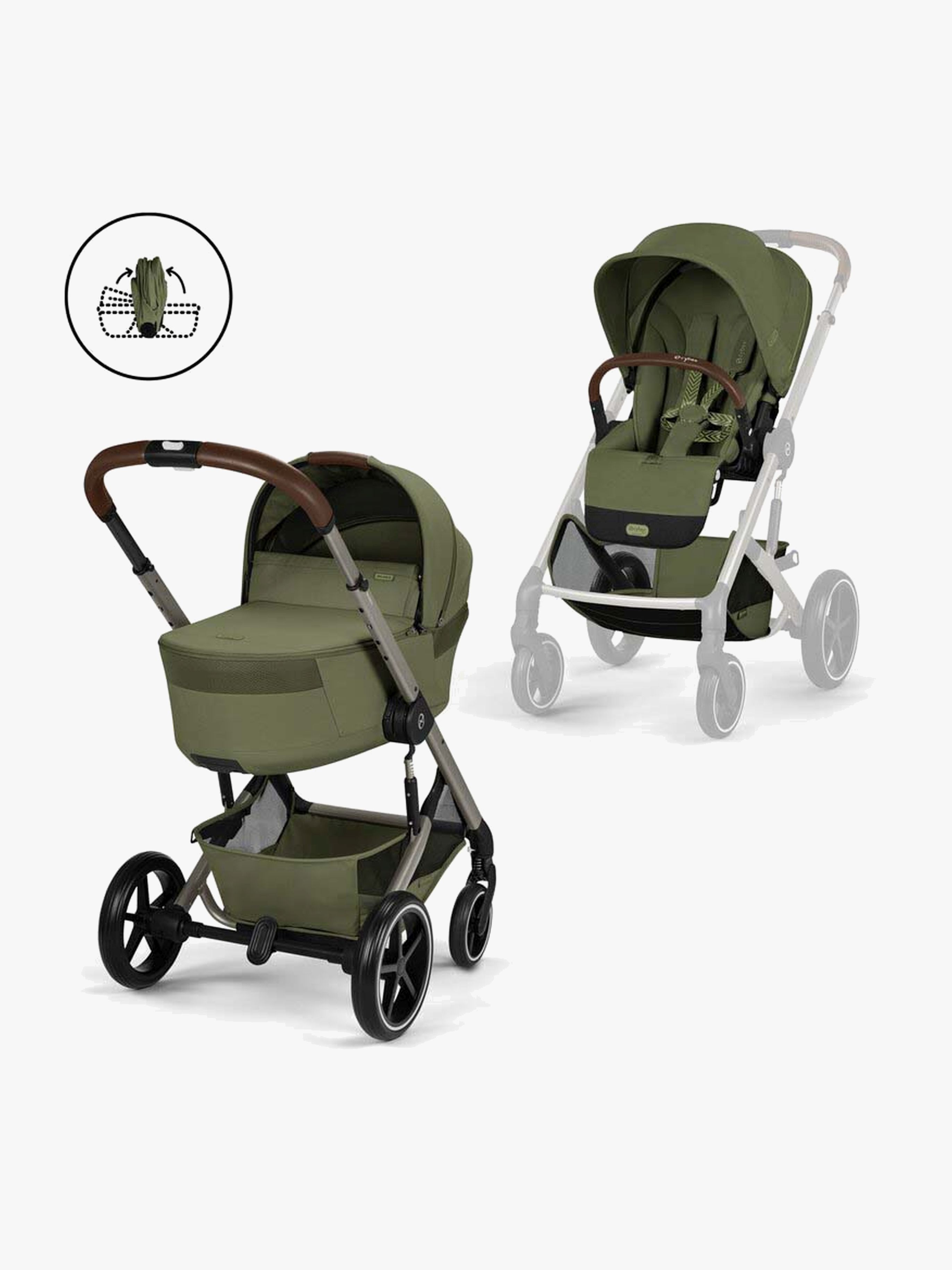 Cybex BALIOS S Lux Duovogn inkl Fold Cot, Moss Green