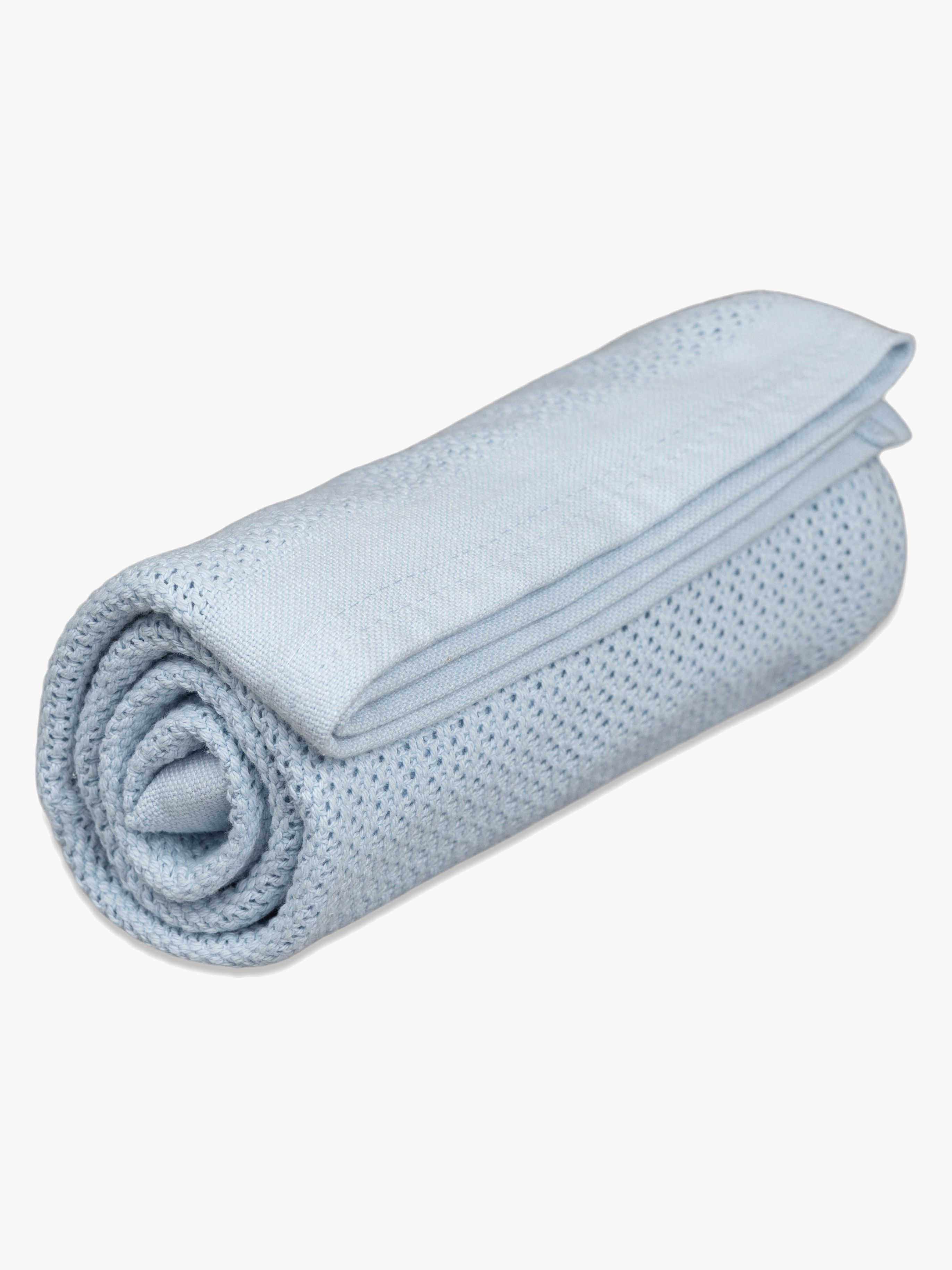 Vinter &  Bloom Soft Grid Hæklet Babytæppe, True Blue