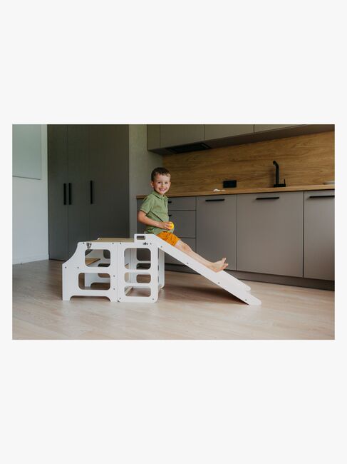 Duck Woodworks Rutsjebane til Sammenklappeligt Læringstårn, Hvid