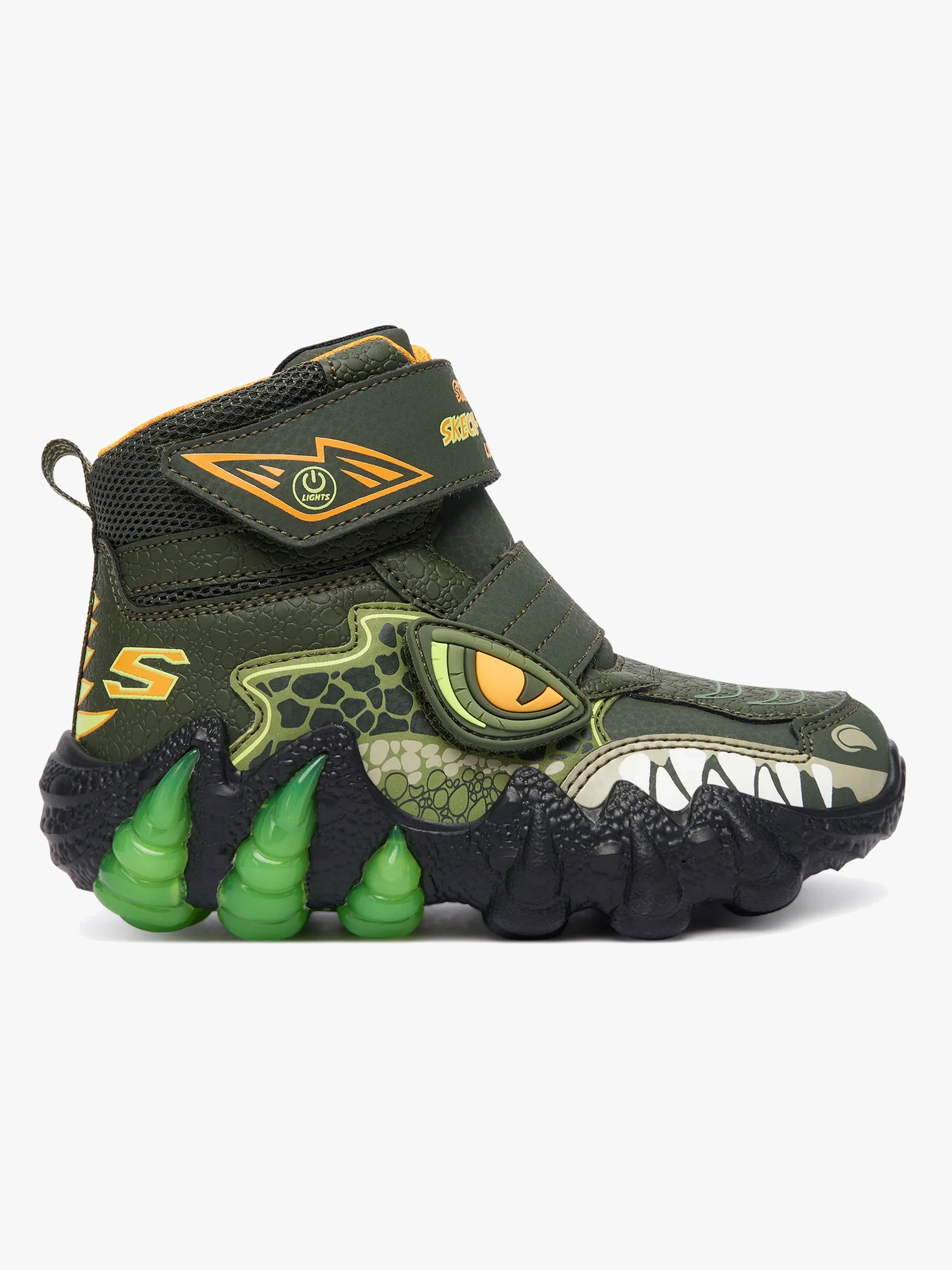 Skechers O-Saurus 2.0 Arctic Blinkende Mid Sneakers, Grøn, 33