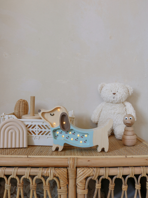 Little Lights Lampe Hundehvalp, Blå