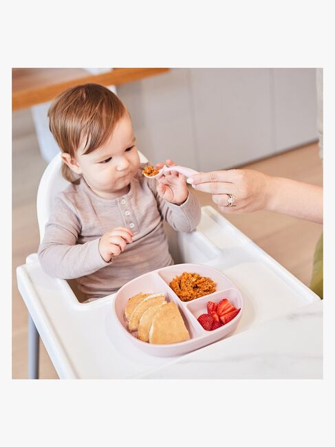 b.box Tallerken med Låg Silikone, Blush