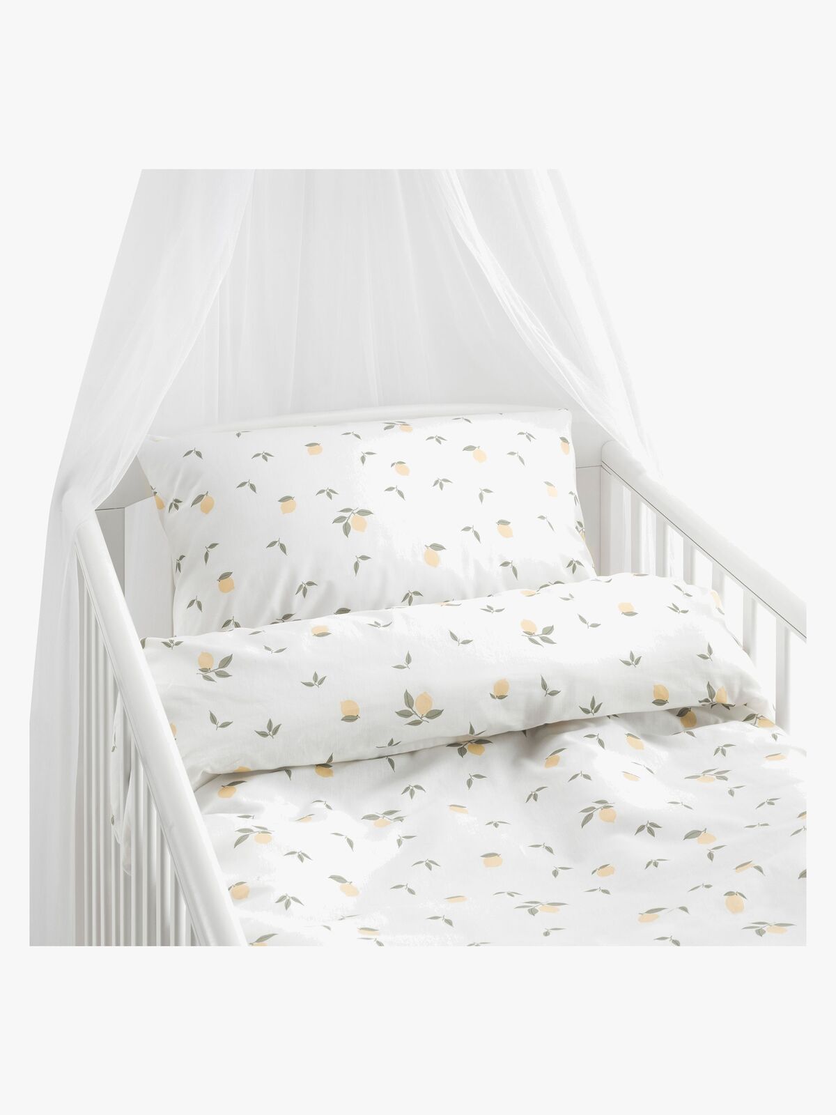 Borganäs Sengesæt Tremmeseng Lemons 100x130, Gul