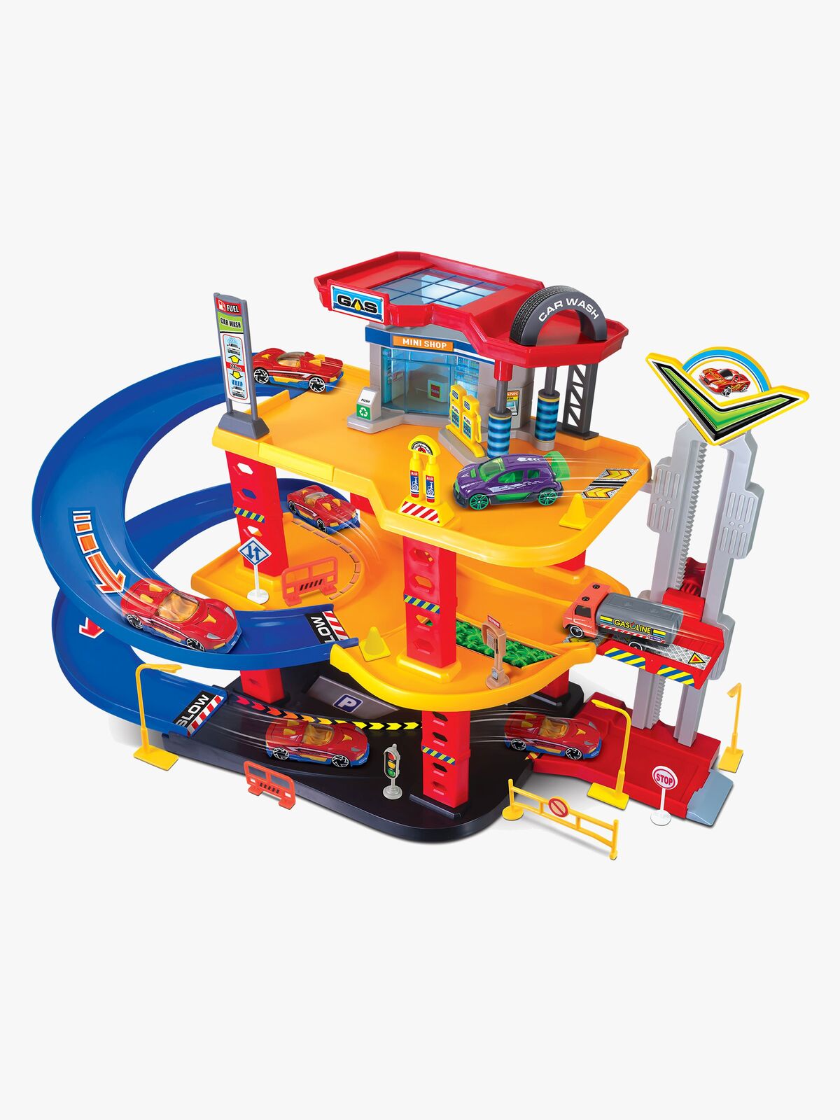 Junior Driver Gas Station Racerbane med 3 Biler