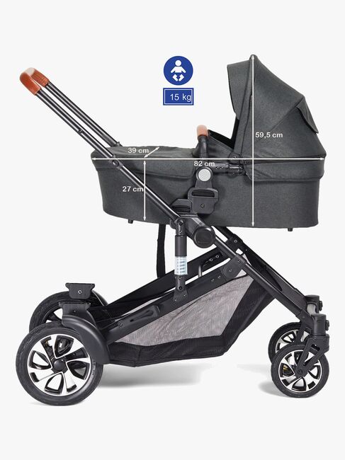 Beemoo Maxi 4 Twin Søskendevogn, Grey Melange/Black