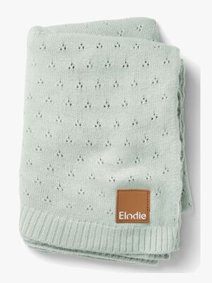 Elodie  Pointelle-strikket Tæppe, Mineral Green