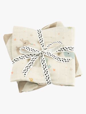 Done By Deer Celebration Musselin Tæppe 2-pak, Sand