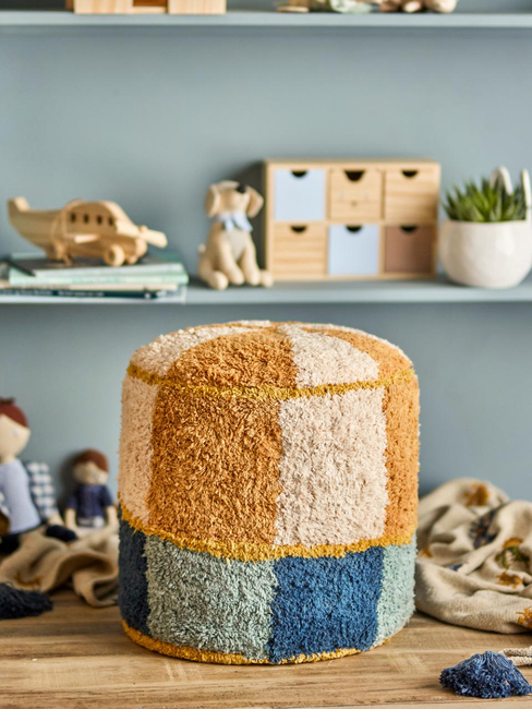 Bloomingville MINI Kio Puf, Blå