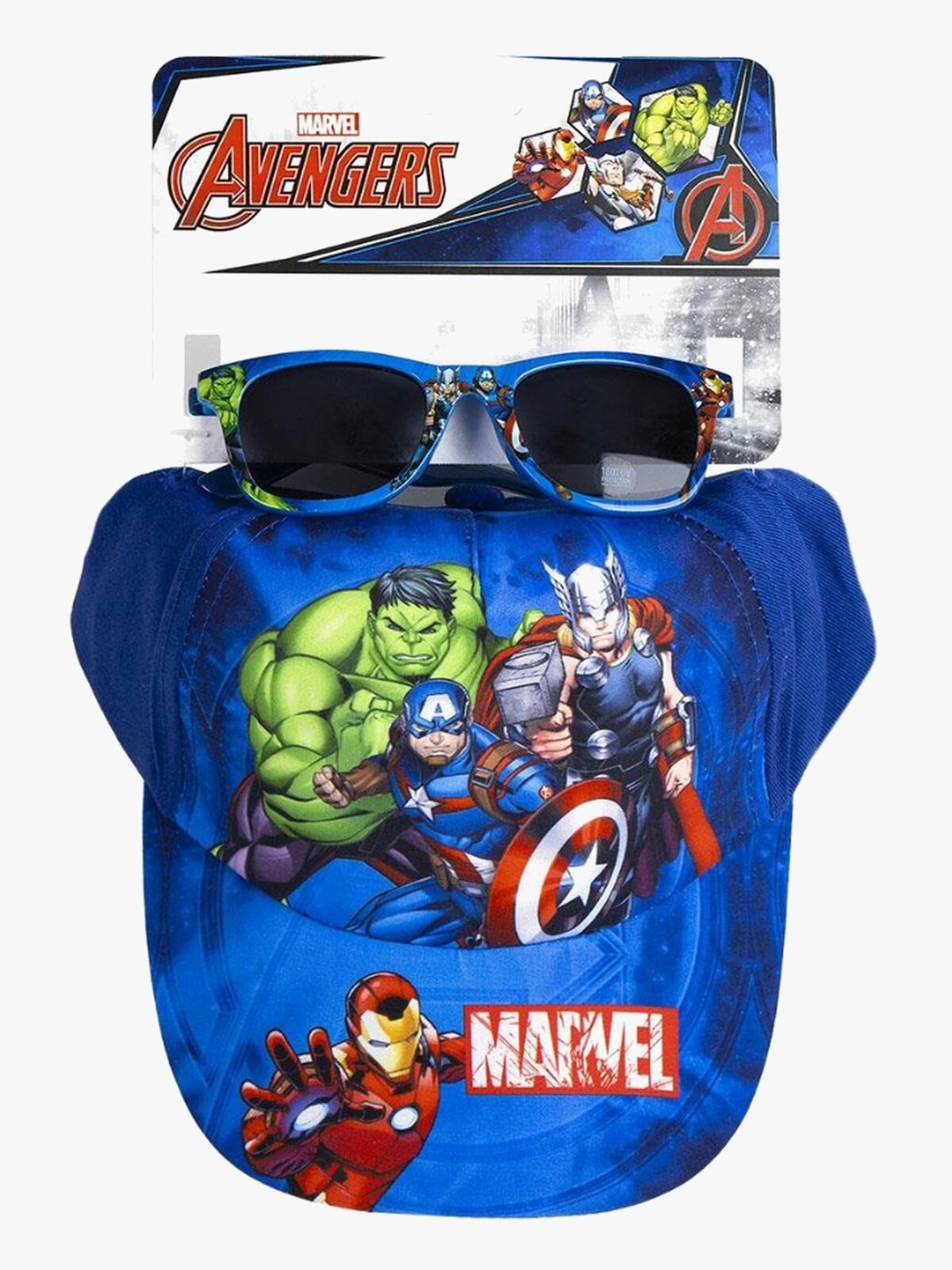 Marvel Avengers Kasket & Solbriller, Blå