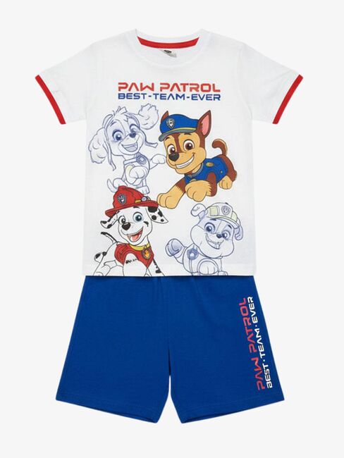 Paw Patrol T-shirt & Shorts Sæt, Hvid