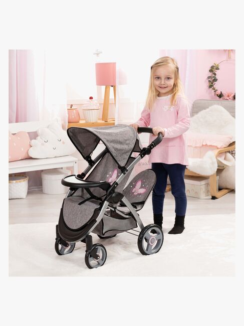 Bayer Design Twin Star Tvillingedukkevogn, Grå