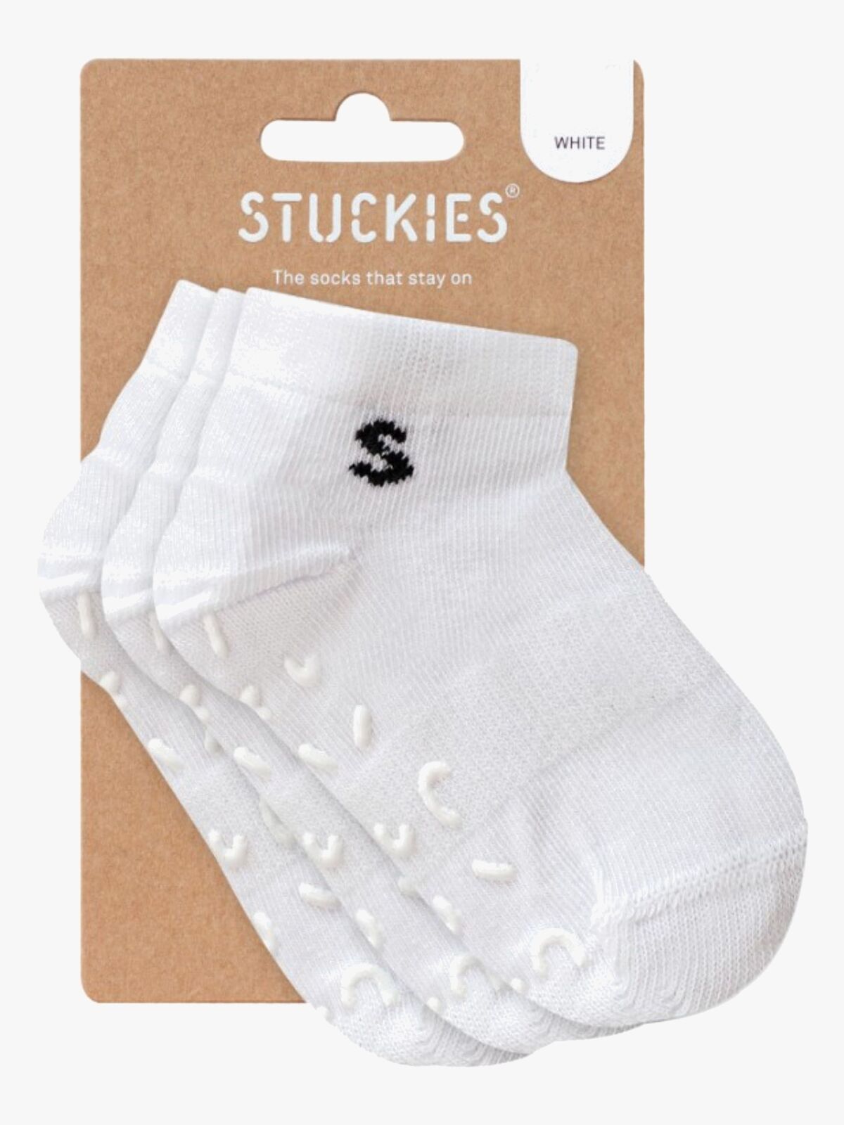 STUCKIES Ankelsokker Anti-slip 3-pak, Hvid