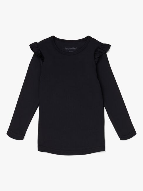Hyperfied Frill Sleeve Top, Anthracite