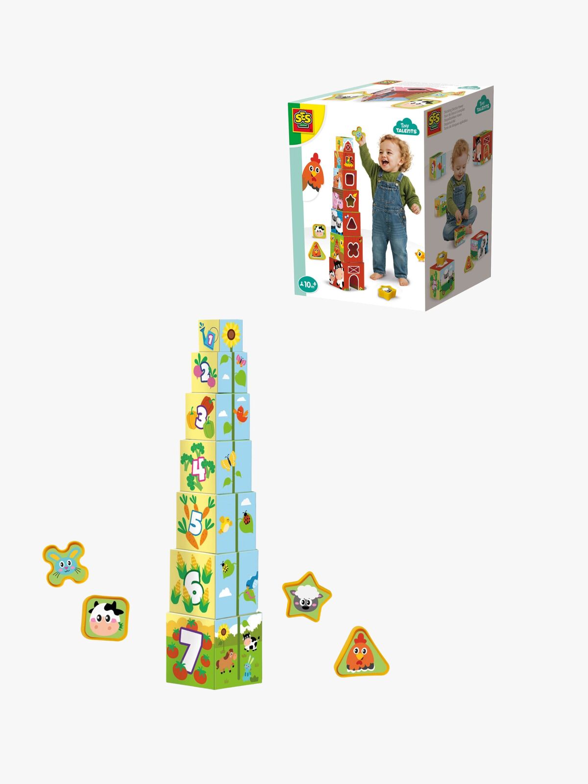 SES Creative Stableklodser Bondegårdsdyr 2-i-1