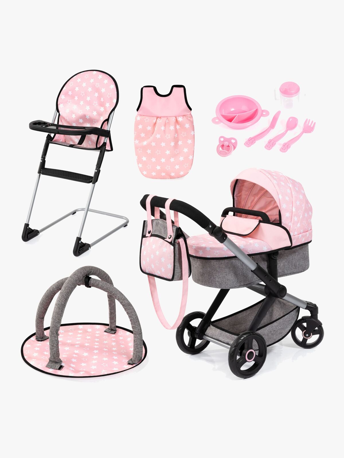 Bayer Design Combi Dukkevogn Xeo Sæt, Soft Pink