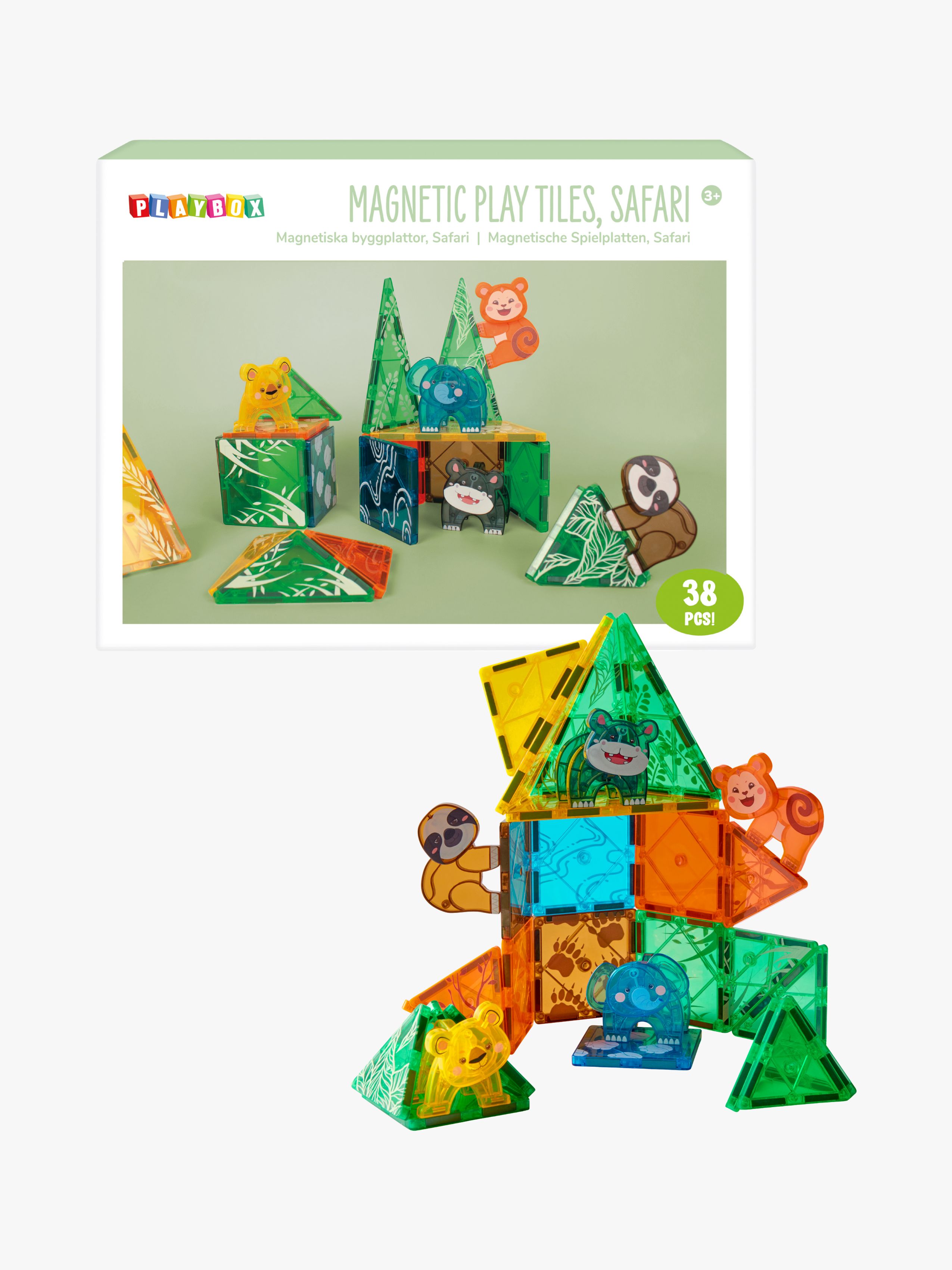 Playbox Magnetiske Brikker Safari 38 Dele